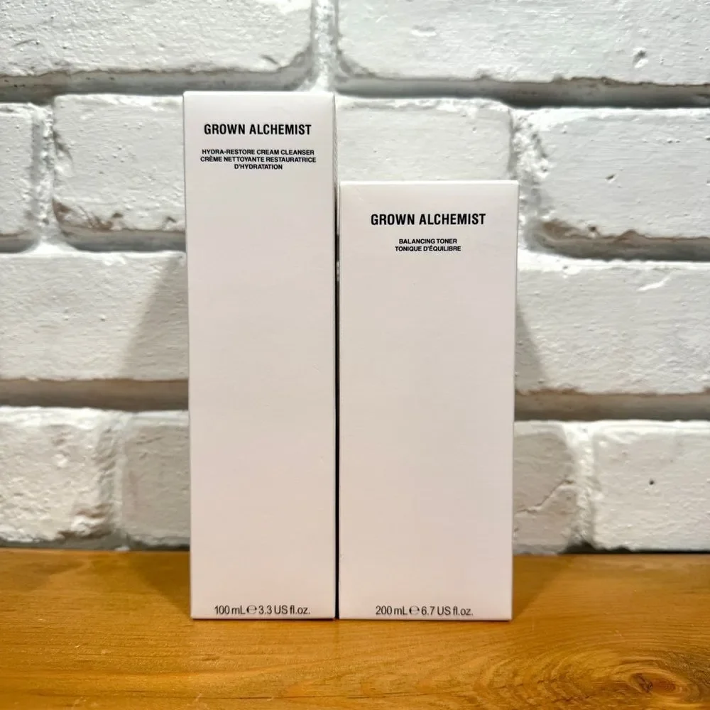 Grown Alchemist Skincare Duo Cleanser & Toner | Full Size Clean Beauty Pores NIB